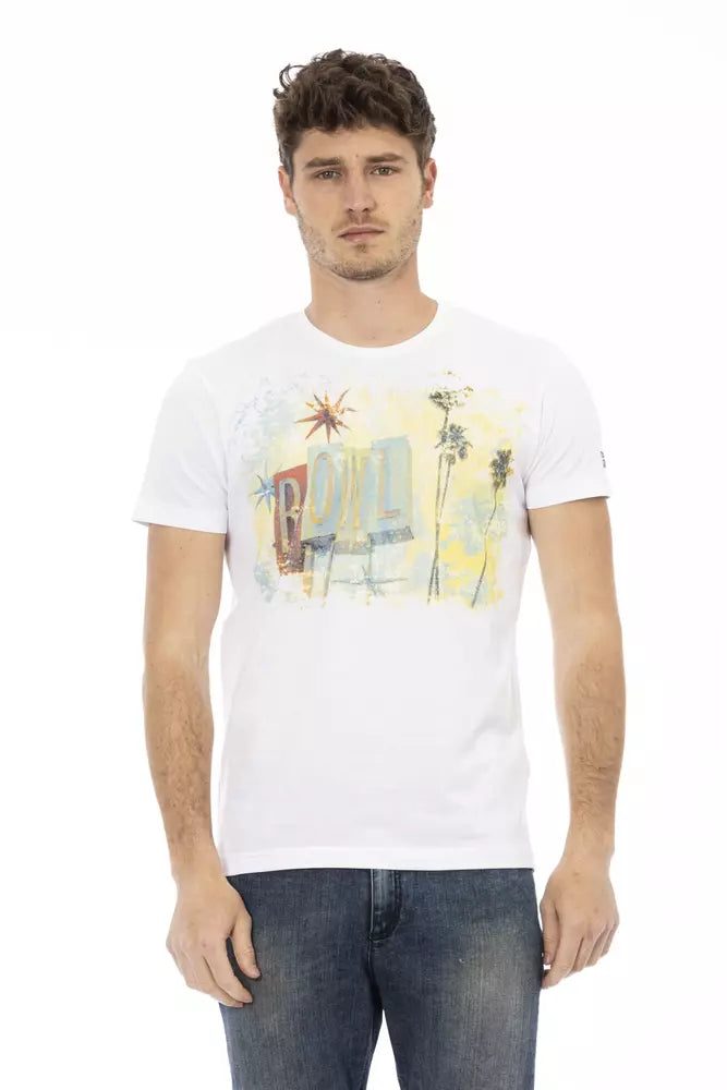 Elegant White Tee with Artistic Front Print