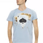 Elevated Casual Light Blue Tee with Unique Front Print