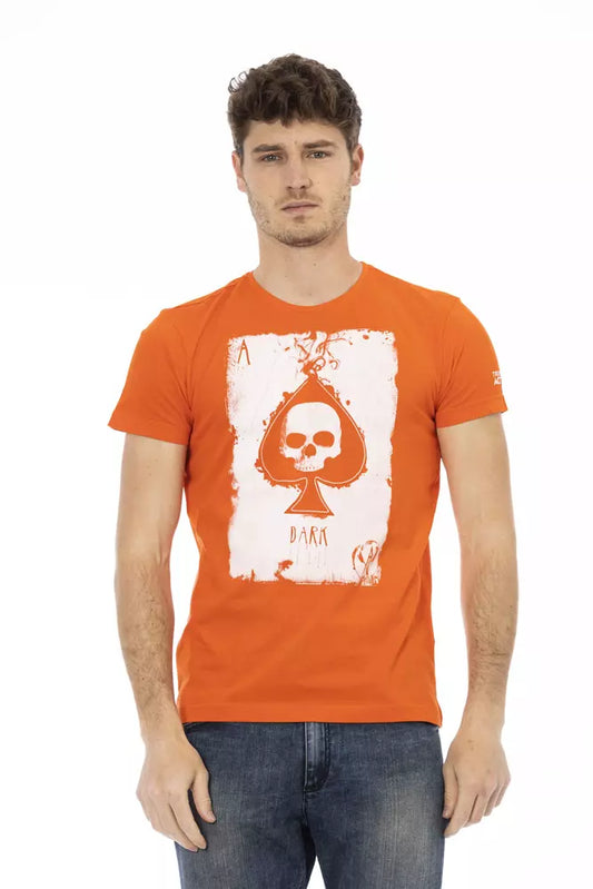 Elegant Orange Short Sleeve Cotton Tee