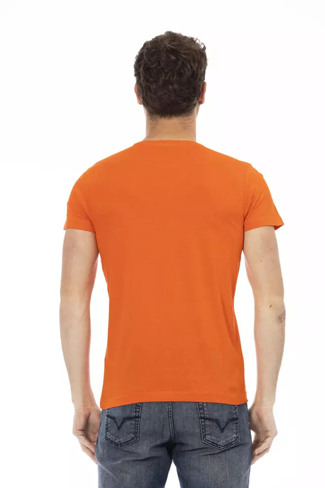 Elegant Orange Short Sleeve Cotton Tee