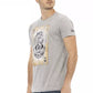 Elegant Gray Short Sleeve Tee with Print