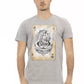 Elegant Gray Short Sleeve Tee with Print
