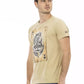 Beige Cotton Blend Casual Tee