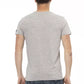 Chic Gray Cotton Blend Round Neck Tee