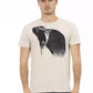 Beige Short Sleeve Cotton Blend Tee