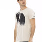 Beige Short Sleeve Cotton Blend Tee