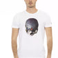 Sleek White Round Neck Tee with Front Print
