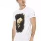 Sleek White Graphic Tee with Artistic Print