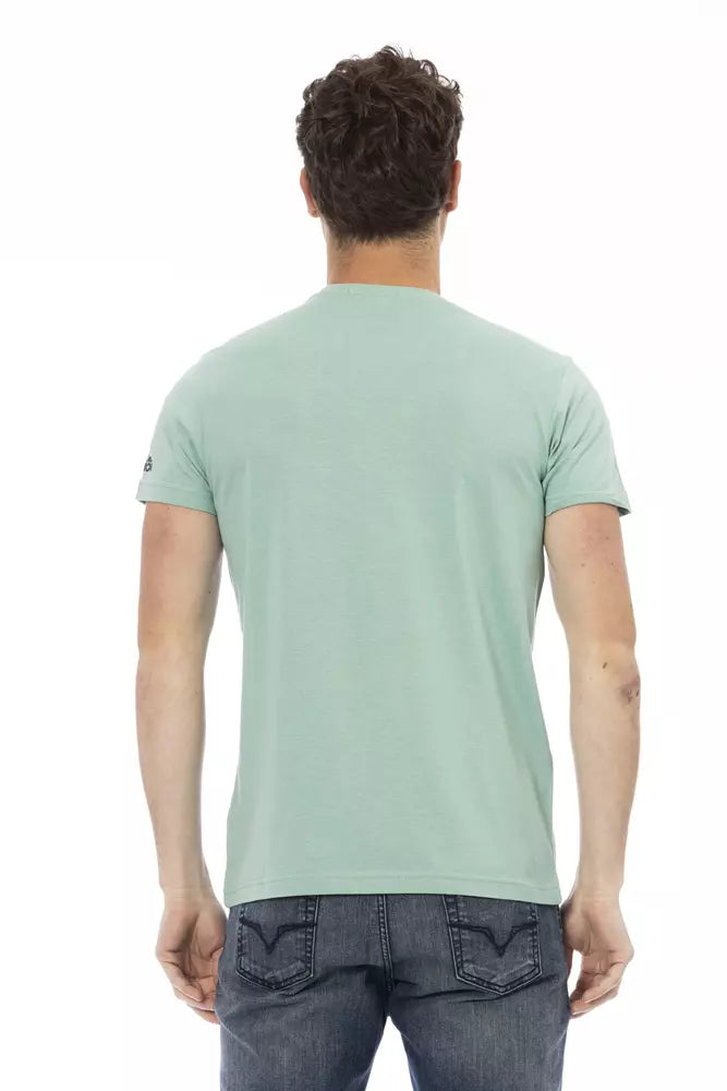 Casual Chic Green Tee with Graphic Appeal