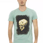 Casual Chic Green Tee with Graphic Appeal