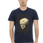 Elegant Blue Short Sleeve Round Neck Tee