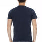 Elegant Blue Short Sleeve Round Neck Tee