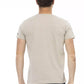 Beige Short Sleeve Cotton-Blend Tee