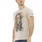 Beige Short Sleeve Cotton-Blend Tee