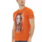 Sleek Orange Short Sleeve Tee with Front Print