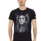 Sleek Black Cotton Blend Tee