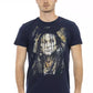 Elevate Casuals: Blue Crew Neck Tee with Print