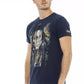 Elevate Casuals: Blue Crew Neck Tee with Print