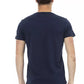 Elevate Casuals: Blue Crew Neck Tee with Print
