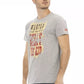 Sleek Gray Cotton-Blend T-Shirt for Men