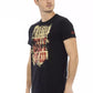 Sleek Black Cotton Blend Tee