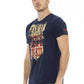 Chic Blue Printed Short Sleeve Tee