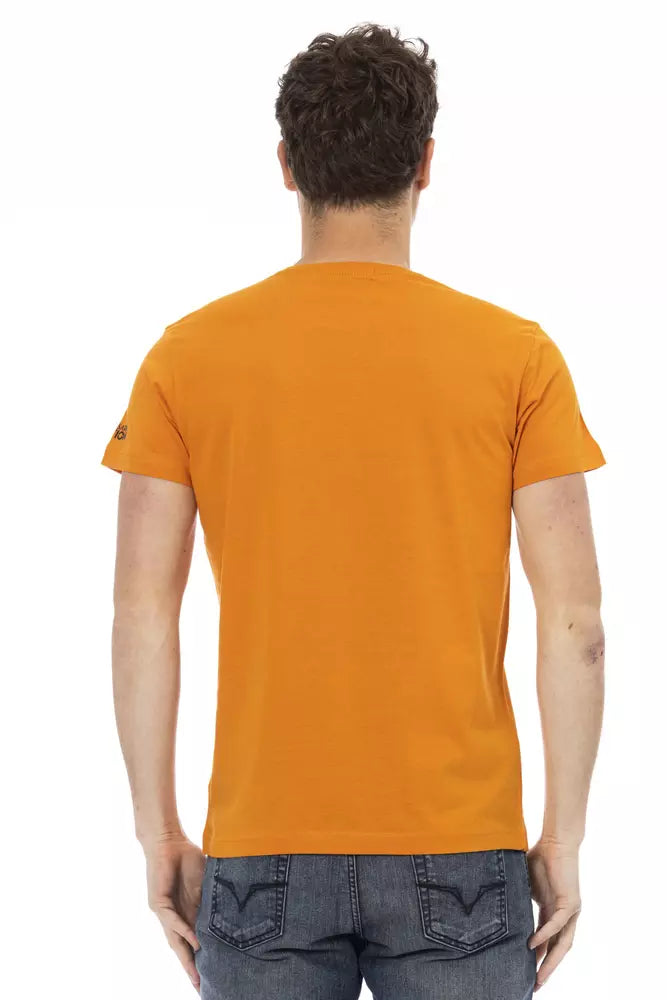 Orange Short Sleeve Round Neck T-Shirt