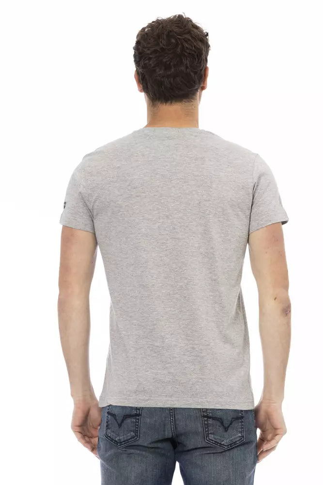 Elegant Gray Short Sleeve T-Shirt