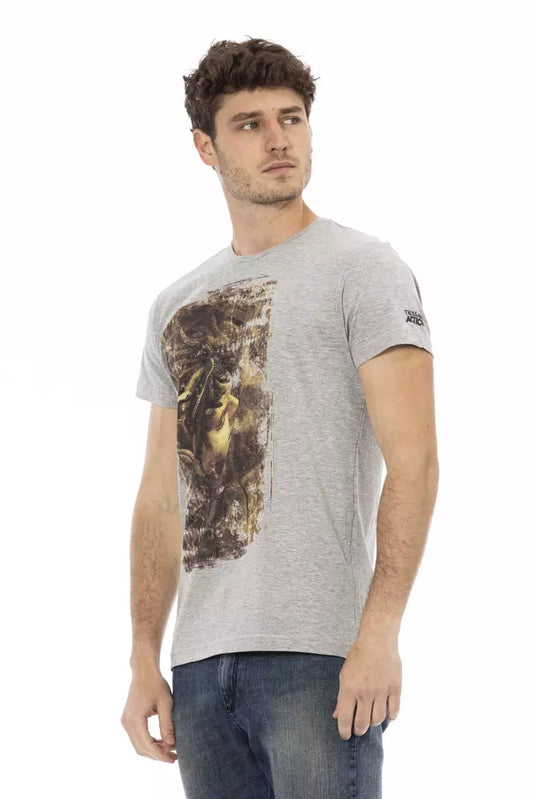 Elegant Gray Short Sleeve T-Shirt