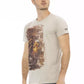 Elegant Beige Short Sleeve Round Neck Tee