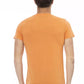 Orange V-Neck Tee with Front Print