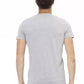 Chic V-Neck Tee with Front Print in Gray