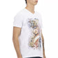 Chic V-Neck Tee with Bold Front Print