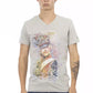 Elegant V-Neck Tee with Exclusive Front Print