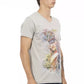 Elegant V-Neck Tee with Exclusive Front Print