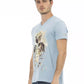 Elegant V-Neck Tee with Chic Front Print