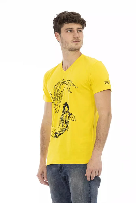 Vintage Vibe V-Neck Tee in Sunshine Yellow