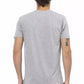 V-Neck Cotton Blend Tee in Sleek Gray