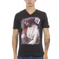 Sleek V-Neck Tee with Front Print