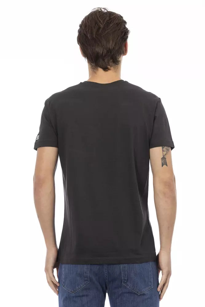 Sleek V-Neck Tee with Front Print