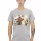 Essential V-Neck Tee with Graphic Charm