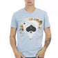 Elegant Light Blue V-Neck Tee with Front Print