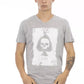 Elegant V-Neck Tee With Chic Front Print