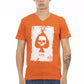 Vibrant V-Neck Tee with Front Print