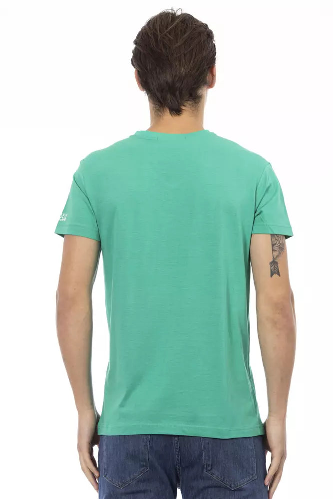 Elegant V-Neck Tee in Lush Green