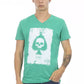 Elegant V-Neck Tee in Lush Green