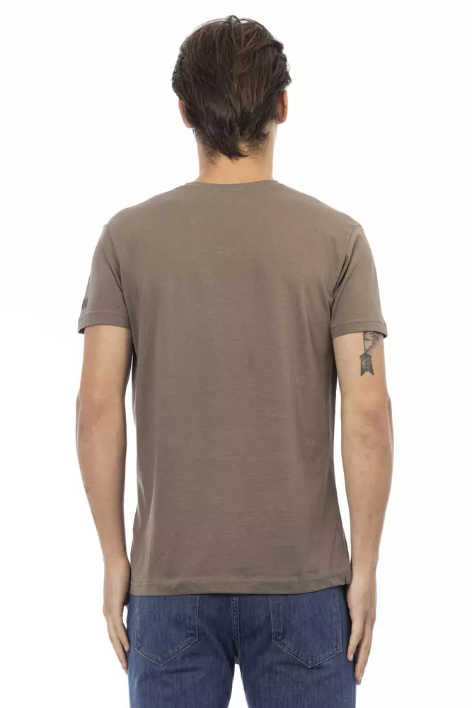 Elevated Casual Brown V-Neck Tee