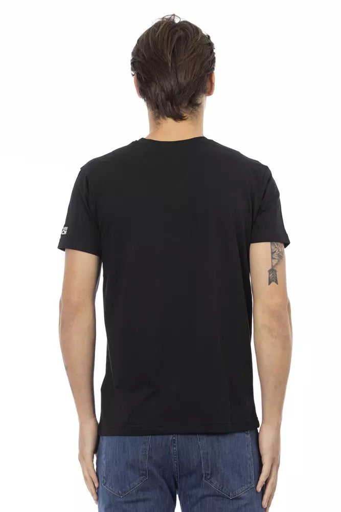 Sleek V-Neck Tee with Front Print