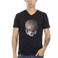 Sleek V-Neck Tee with Front Print