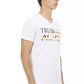 Elegant V-Neck Tee with Chic Front Print